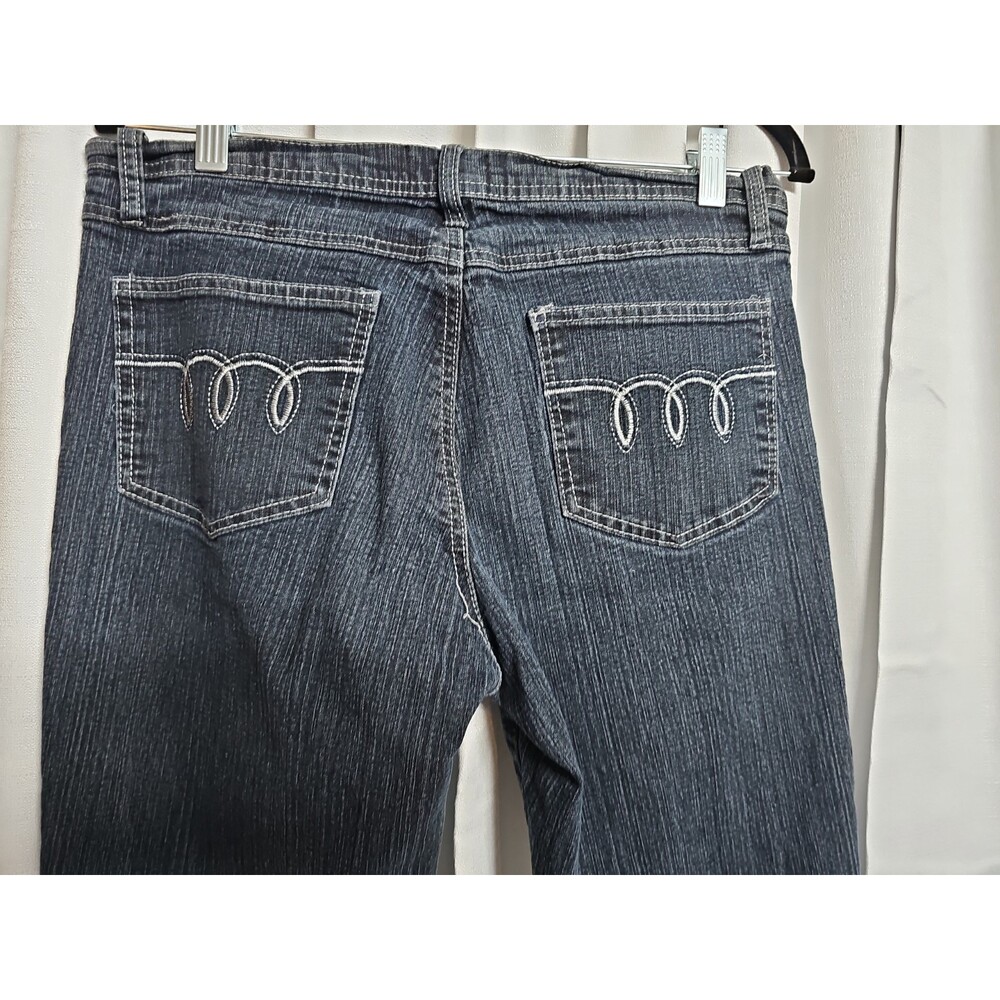 U 51 Woman's Size 12  Jean Dark Wash Embroidered  Stretch Denim Jeans - Picture 5 of 10